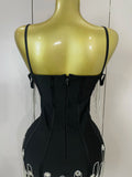 Sexy Backless Spaghetti Strap Black Sleeveless Bodycon Bandage Dress Women Elegant Prom Gown Club Evening Party Birthday Dresses