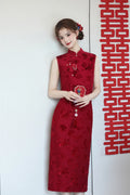 New Chinese Style Improved Sleeveless Wedding Cheongsam Autumn New High-end Wedding Banquet Toast Dress Women Qipao Dress