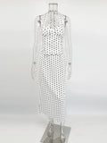 Summer Dress 2-Piece Set Women's Sexy Polka Dot Top Casual Maxi Skirts Sets Casual Party Vacation Y2k Female Dress Set