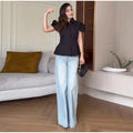 Vintage Women Satin Solid Jacket Puff Short Sleeve Single Breasted Waist Top Fashion All-match Retro 2026 Spring Summer Coat