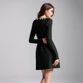 Black Red Color Women Long Sleeve Sexy Square Collar A-Line Mini Bandage Dress Fashion Celebrate Birthday Party Dress Vestido
