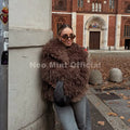 2026 Winter Lulicore Fashion Brown Faux Fur Coat Women Chic Autumn Warm Fluffy Sheep Fur Jacket Big Fur Collar Overcoat