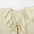 New Casual Shorts Two-piece Set Women's Ruffled Loose Tie Top Simple Shorts Set Office Lady Summer Female Shorts Set