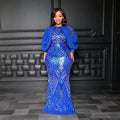 Elegant Long Sleeves Sequins Evening Dresses Women Luxury Formal Floor Length Party Prom Cocktail Gowns Wedding Vestidos