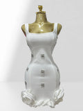 Women's Summer Shiny Rhinestone Bud Sleeveless Hip-Hugging Dress European Size Glam Fashion Party Bandage Performance Gown Dress