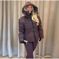 Ski Parkas Coat Jacket Women Zipper Belts Thicken 2025 Winter Skiing Cotton Lapel Snow Female Skiwear Outdoor Street Outwear Top