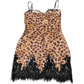 Sexy Lace Leopard Mini Dress Elegant Women's Slip Strap Patchwork Short Bodycon Dresses Evening Party Summer Wild Styles Club