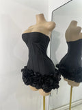 Sexy Strapless Backless Ruffles Red Bandage Short Dress for Women Elegant Luxury Deisnger Evening Party Brithday Club Outfit