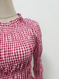Solid Spliced Folds Slimming Blouses for Women O Neck Long Sleeve Temperament Minimalist Shirts Female New