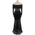 Lace Off-Shoulder Mermaid Maxi Dresses Luxury Woman Wedding Evening Dress Celebrities Outfits Night Clubwear New Year Robes
