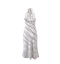 Polka Dot Hanging Neck Long Dress Women Elegant Strapless Sexy Lace-up Sleeveless Backless Fashion Club Party Dresses