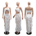 Women Sexy Lace Bikinis Sets Summer Vacation Beach Holiday Swimwears Bra+underwear + Skirts 3-piece Sets Night Club Outfits