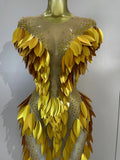 Women Transparent Mesh Long Dress Sparkly Diamonds Pearl Evening Party Birthday Wedding Gown Celebrity Sexy Stage Outfit