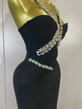 Elegant Sprkly Diamonds Sexy Halter  Sleeveless Maxi Long Bodycon Bandage Dress Women Luxury Birthday Eveing Party Club Dress
