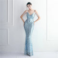 2025 Sequin Long Strap Evening Dress Party Etiquette Celebration Robe Dress Sleeveless V-neck Robe Sexy Gowns Maxi Dress
