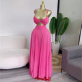 Women Floral Printed Strap Backless Bra Front Big Swing Maxi Long Dress 2025 Vintage Sexy Club Party Evening Dresses