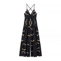 Hit Color Slimming Minimalist Dresses for Women V Neck Sleeveless High Waist Temperament Dress Female