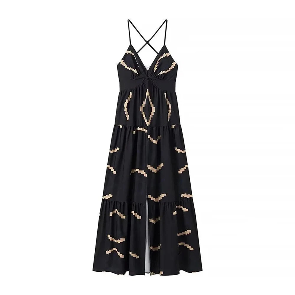 Hit Color Slimming Minimalist Dresses for Women V Neck Sleeveless High Waist Temperament Dress Female