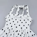 Polka Dot Vacation Mini Dress For Women  High Waist A-line Ball Gown Dress Sleeveless Halter Neck Female Summer Fashion
