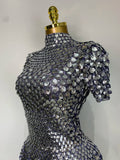 Sparkly Sequins Luxury Birthday Party Gown Short Dress Dancer Stage Performance Wear Women Sexy Nightclub Dress Festival Outfit