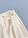 Elegant Satin Midi Women Skirts Tassel Asymmetrical Luxury Loose Long Skirt for Club Evening Party Summer Fashion