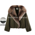 Trendy 2026 Fur Collar Bomber Jacket Women Winter Warm Padded Coat Parkas Luxury Brand Quilted Puffer Jackets Overcoats