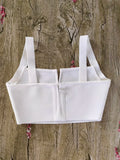 Sexy White Bandage Crop Top 2023 For Summer Women Lovely Girl Tight Mini Vest  XL Camis Top Bodycon Knitted Quality Tank