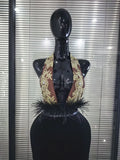Women Sexy Halter Off the Shoulder Shining Rhinestones Velvet Bodycon Gowns Dress Nightclub Party Celebrate Bar Singer Outfit