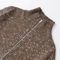 Solid Spliced Zipper Short Sweater Jackets For Women High Neck Long Sleeve Minimalist Female Fashion Style Clothes