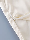 Elegant Satin Midi Women Skirts Tassel Asymmetrical Luxury Loose Long Skirt for Club Evening Party Summer Fashion