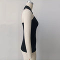 Sexy Hollow Metal Ring Crop Top Women Halter Tanks Black Off Shoulder Short Vest Female Summer Slim Backless Streetwear