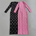 Sparkly Diamond Women Long Sleeve Sexy Bodycon Long Bandage Dress Evening Party Elegant Red Carpet Birthday Fashion Outfi