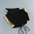 New Fashion Gold Color Laced-up Tops 2 Pieces Bodycon Floor-length Dress Elegant Evening Party Celebrate Dress Vestido