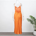 Solid Backless Stain Maxi Dress Women's Casual Spaghetti Strap V-neck High Waist Dresses 2026 Lady Summer Vacation Party Gowns