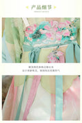 Olivegirl Embroidered Lotus Hanfu Dress Cute Tang Style Cross Dyed Elegant Lady Vintage Stage Costume Dance Hanfu Sets Cosplay