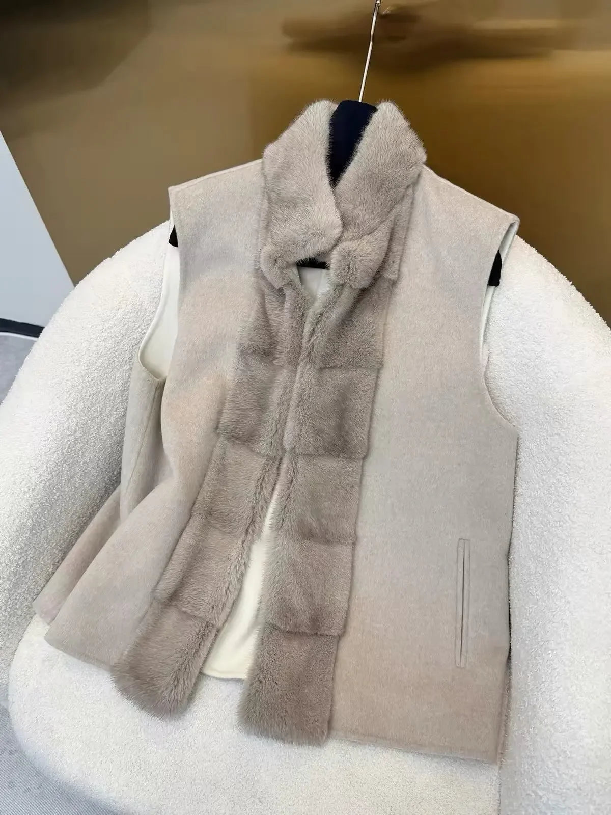 Women Solid Color Fringed Jacket 2-piece Set Chic Drawstring Pocket Zipper Coat Sleeveless Vest Sets Autumn Street Daily Wear