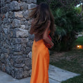 Solid Backless Stain Maxi Dress Women's Casual Spaghetti Strap V-neck High Waist Dresses 2026 Lady Summer Vacation Party Gowns