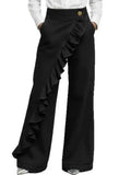American Style Loose Irregular Splicing High Waisted A-line Wide Leg Jeans For Women Autumn