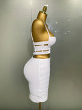 Women Sexy Bandage Tops Fashion Pencil Skirts Set Nightclub Party Celebrate Women's Set