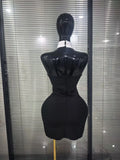 High Quality Women Sexy Off the Shoulder Backless Bodycon Mini Bandage Dress Nightclub Party Celebrate Fashion Birthday Wear