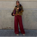 Women Retro Floral Print Tweed Jacket Fur Collar Cuff Patchwork Single Breasted Short Coat 2026 Fashion Autumn Casaul Outerwear