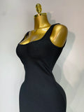 Women Black Sleeveless Ruffles Patchwork Maxi Bandage Dress 2025 Celebrity Elegant Evening Party Gowns Fashion Show Outfit