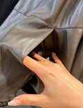Original High-quality 2026 Women's Leather-effect Pilot High-neck Loose Jacket Coat Series