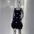 Women's Summer Shiny Rhinestone Bud Sleeveless Hip-Hugging Dress European Size Glam Fashion Party Bandage Performance Gown Dress