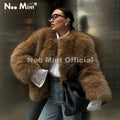Luxury Brand Gradient Faux Fur Coat Women Winter High Street Fashion Girls Fluffy Fox Fur Jacket Chic Massive Outerwear