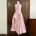 Glamorous Elegant Pink Halter Dress for Women Sleeveless Corset Waist High Slit Ball Gown for Luxury Dinners Celebrations