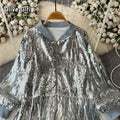 Olive Girl Silver Editorial Dress for Ren Faire 2026 Fairycore Photoshoot Everyday Wear S-XL XS-3XL Plus Size Editorial Not Costume Dress Chinese Heritage Fashion Women