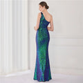High Quality Women Design Maxi Dress Sexy One Shoulder Sequin Evening Dress Party Night Elegant Long Prom Dress Vestidos