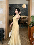Olive Girl Yellow Dramatic Qipao for Ren Faire 2026 Garden Wedding Fairycore Photoshoot Everyday Wear S-XXL XS-3XL Plus Size Dramatic Silhouette Romantic Garden Party Editorial Not Costume Qipao Cheongsam Chinese Dress Chinese Heritage Fashion Women
