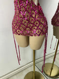 Luxury Sparkly Sequins Diamonds Short Skirt Two Pieces Sets Birthday Dress Women Sexy Performance Costume Singer Stage Outfit